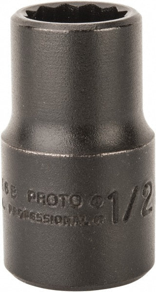 Proto J5416B Hand Socket 1/2 Drive, 1/2" Socket, 12 Points, Not Tether Capable