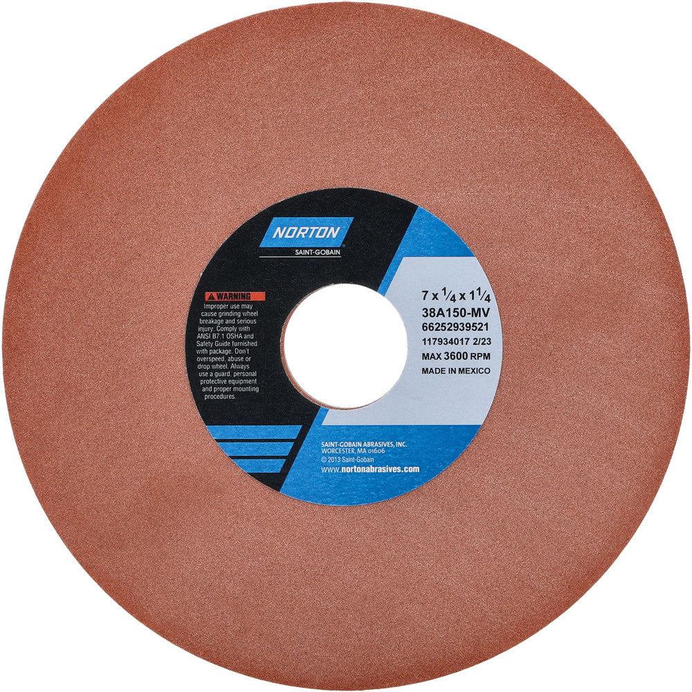Norton 66252939521 Surface Grinding Wheel 7" Dia, 1/4" Thick, 1-1/4" Hole, 150 Grit, M Hardness