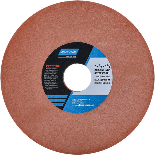 Norton 66252939521 Surface Grinding Wheel 7" Dia, 1/4" Thick, 1-1/4" Hole, 150 Grit, M Hardness