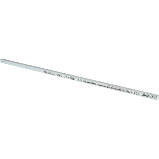 Mak-A-Key 3102500250-12 Undersized Key Stock 1/4" High, 1/4" Wide, 12" Long, Steel, Zinc-Plated
