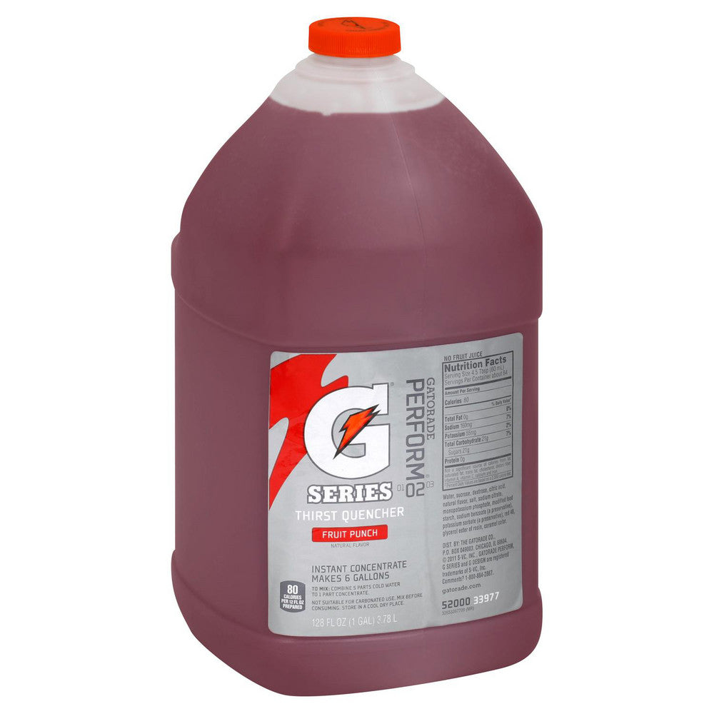 Gatorade 33977 Activity Drink 1 gal, Bottle, Fruit Punch, Liquid Concentrate, Yields 6 gal