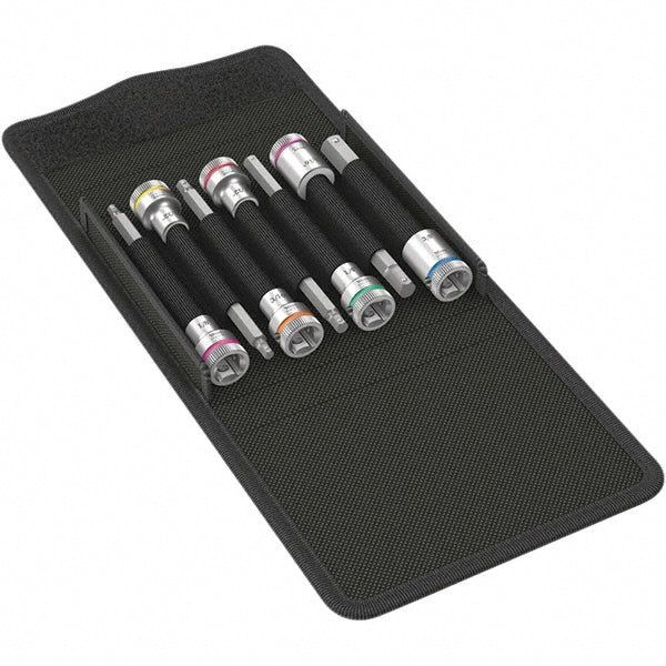 Wera 05003181001 Hex Bit Socket Set 3/8" Drive, 7 Pc, 4 to 10 mm Hex