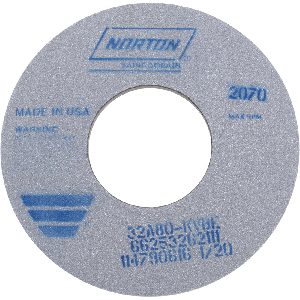 Norton 66253262111 Surface Grinding Wheel 12" Dia, 1/2" Thick, 5" Hole, 80 Grit, K Hardness
