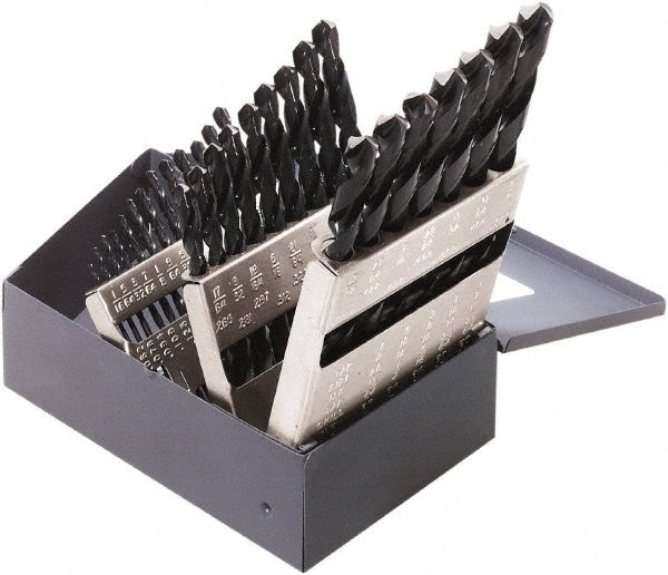 Klein Tools 53000 Drill Bit Set Jobber Length Drill Bits, 29 Pc, 0.0625" to 0.5" Drill Bit Size, 118 &deg, High Speed Steel
