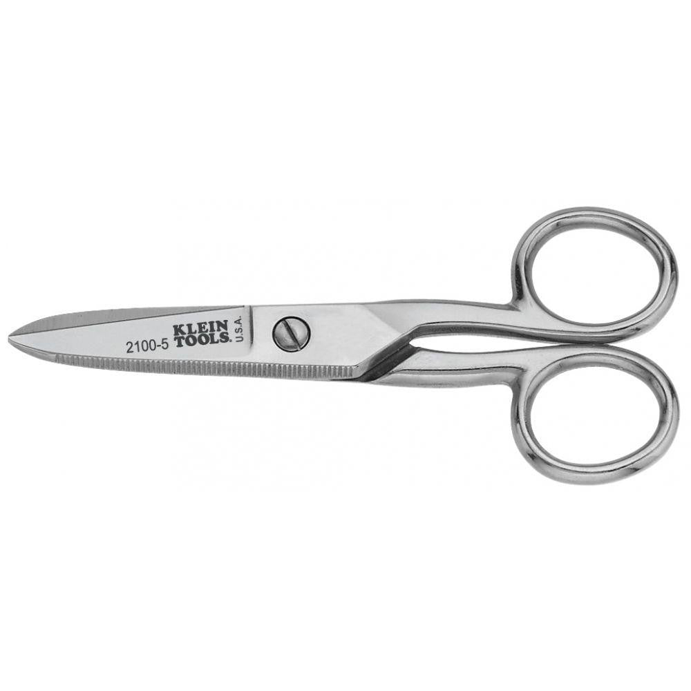 Klein Tools 2100-5 Scissors 5.25" OAL, Steel Blade