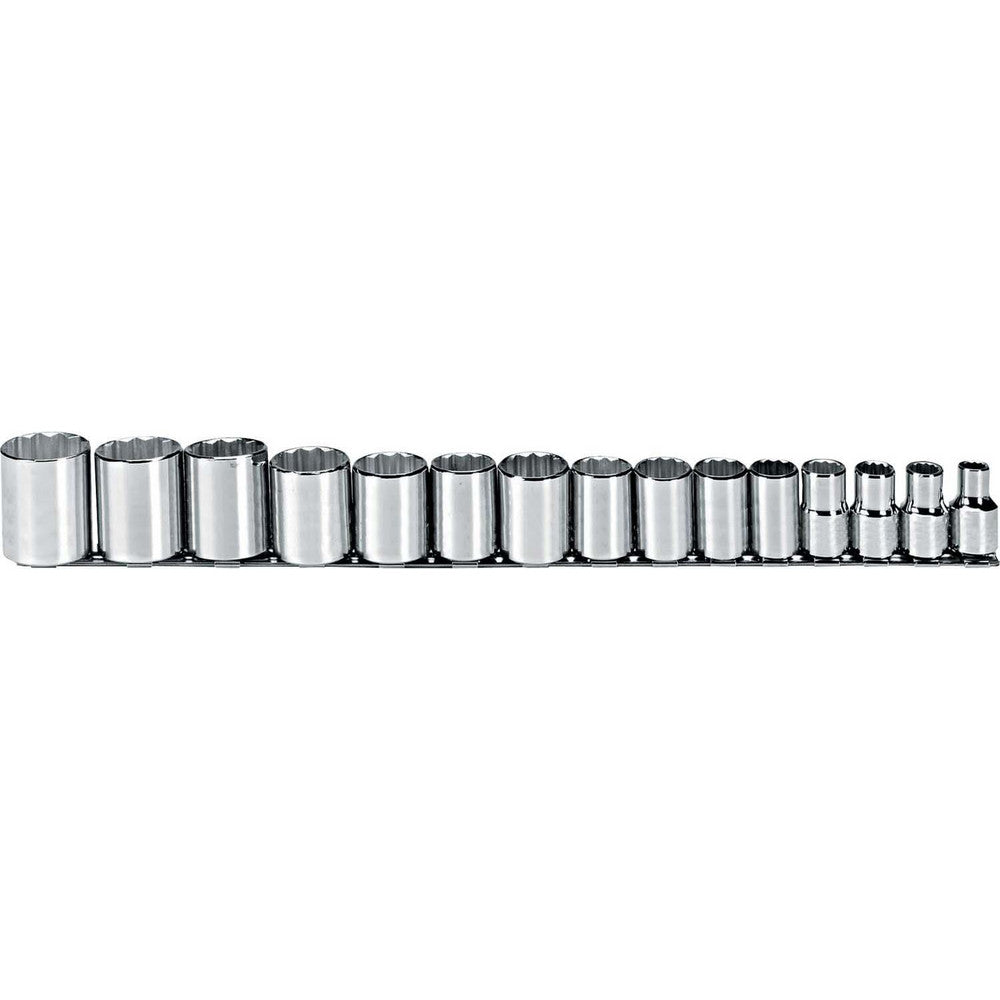 Proto J54114 Standard Socket Set 15 Pc, 1/2" Drive, 3/8 to 1-1/4" Socket