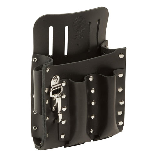 Klein Tools 5126 Tool Pouch 5 Pockets, Leather, Black