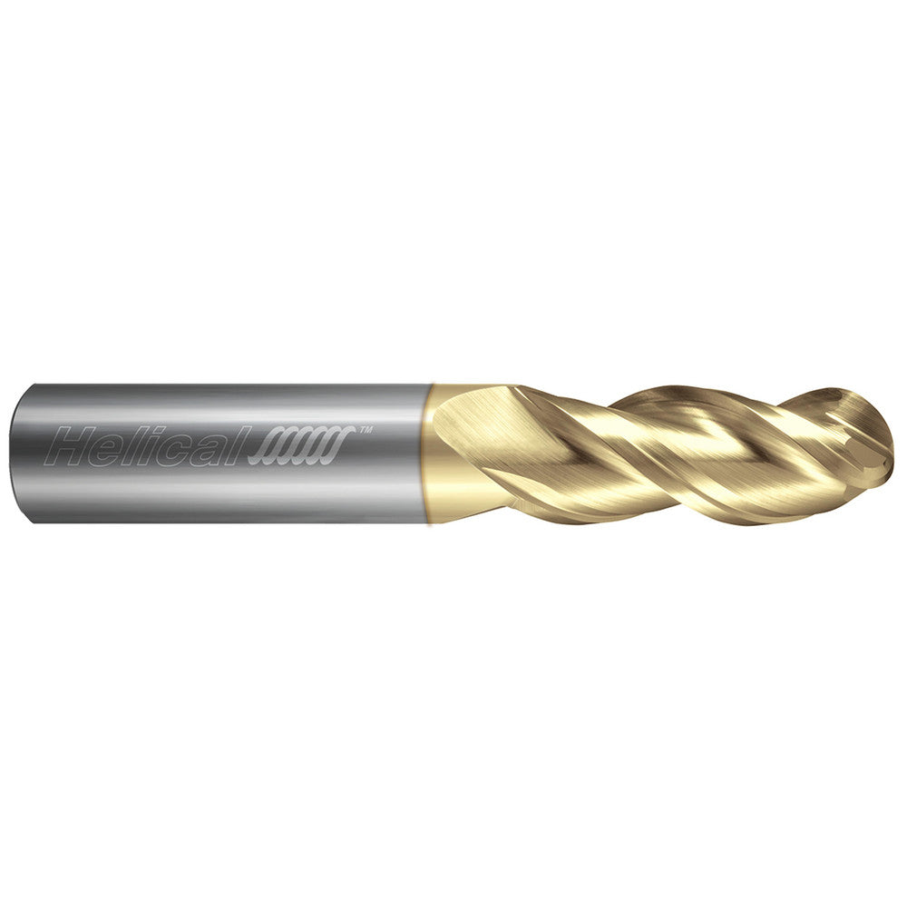 Helical Solutions 49106 Ball End Mill 1/4" Dia, 3/4" LOC, 3 Flute, Solid Carbide