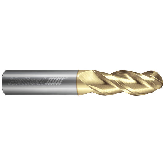 Helical Solutions 49286 Ball End Mill 1/2" Dia, 1-1/4" LOC, 3 Flute, Solid Carbide