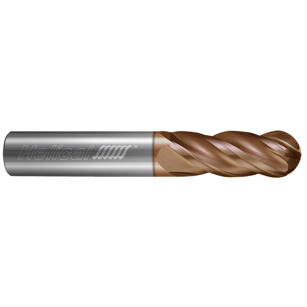Helical Solutions 83297 Ball End Mill 1/2" Dia, 1-1/4" LOC, 4 Flute, Solid Carbide