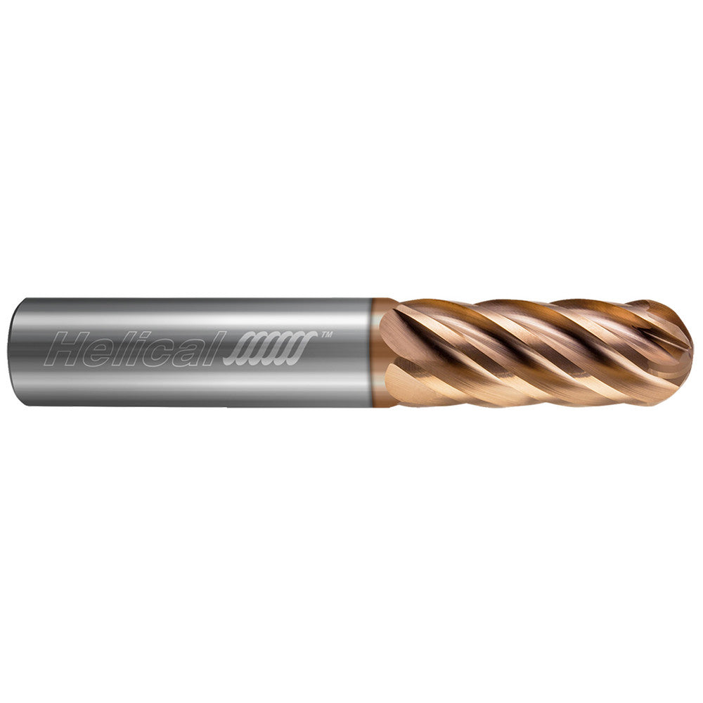 Helical Solutions 88368 Ball End Mill 3/16" Dia, 3/4" LOC, 6 Flute, Solid Carbide