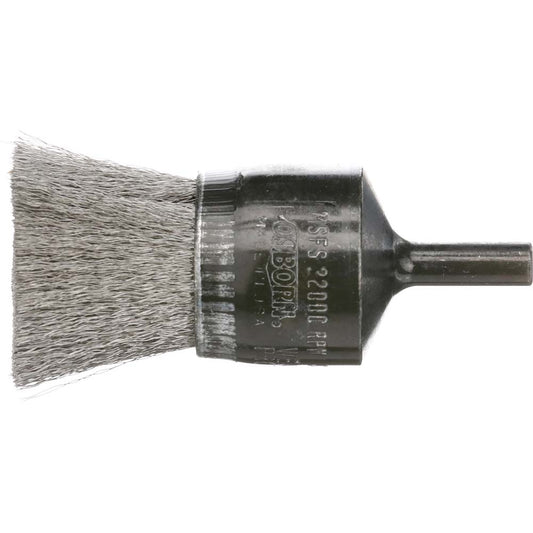 Osborn 0003007900 End Brushes 0.01" Wire Dia, Stainless Steel, Crimped Wire