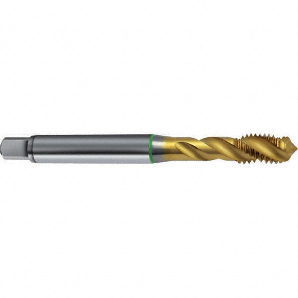 Guhring 9043110060000 Spiral Flute Tap M6 x 1.00, Metric, 3 Flute, Modified Bottoming, 6H Class of Fit, High Speed Steel, TiN Finish
