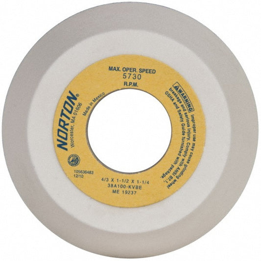 Norton 66243530398 Tool & Cutting Grinding Wheel 4" Dia, 100 Grit, K Hardness, Type 11