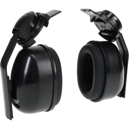 PRO-SAFE 210-22800 Earmuffs Earmuff Type Hard Hat Mounted  Band Position Hard Hat Cap Mounted  Cushioned or Padded Headband Yes  Cup Color Black  Cup Material ABS  Cushion Material PVC