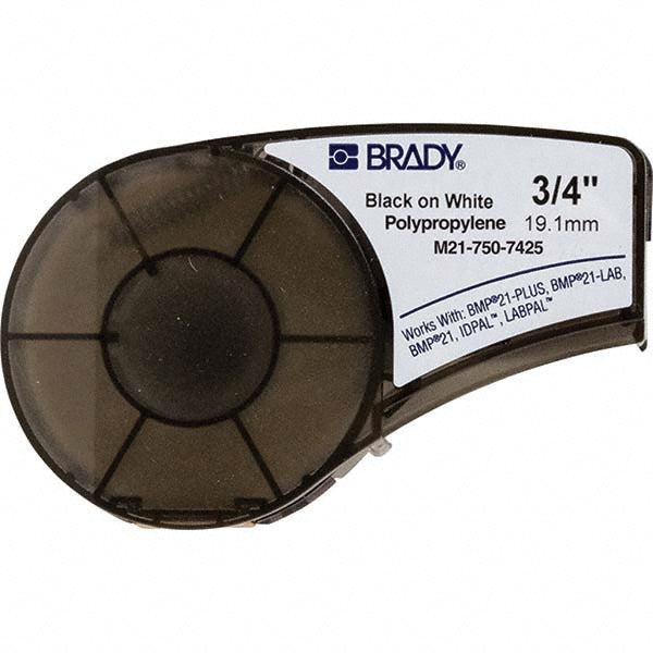 Brady 121016 Continuous Tape Cartridges for Printers 3/4" x 21', Polypropylene, White
