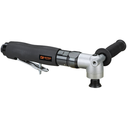 Dynabrade RB1 Handheld Buffers & Polishers Type Buffer Type of Power Air Speed (RPM) 2800 Handle Type Right Angle Pad Dia (Inch) 5-8 Pad Dia 5-8 in Spindle Thread Size 5/8-11 Reversible No Air Consumption 7 SCFM Air Pressure 90 psi Air Inlet Thread