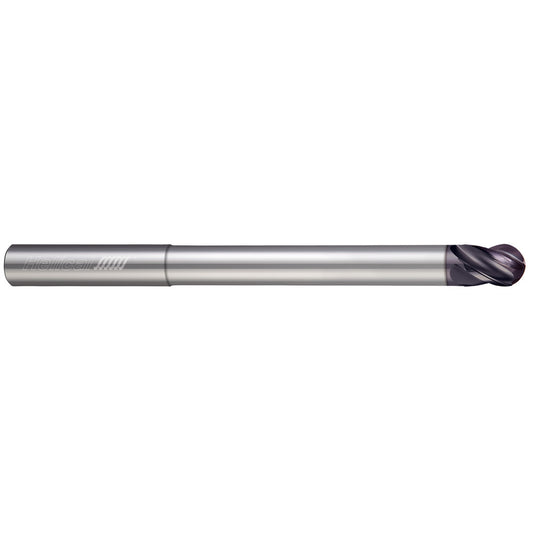 Helical Solutions 57212 Ball End Mill 1/2" Dia, 5/8" LOC, 4 Flute, Solid Carbide