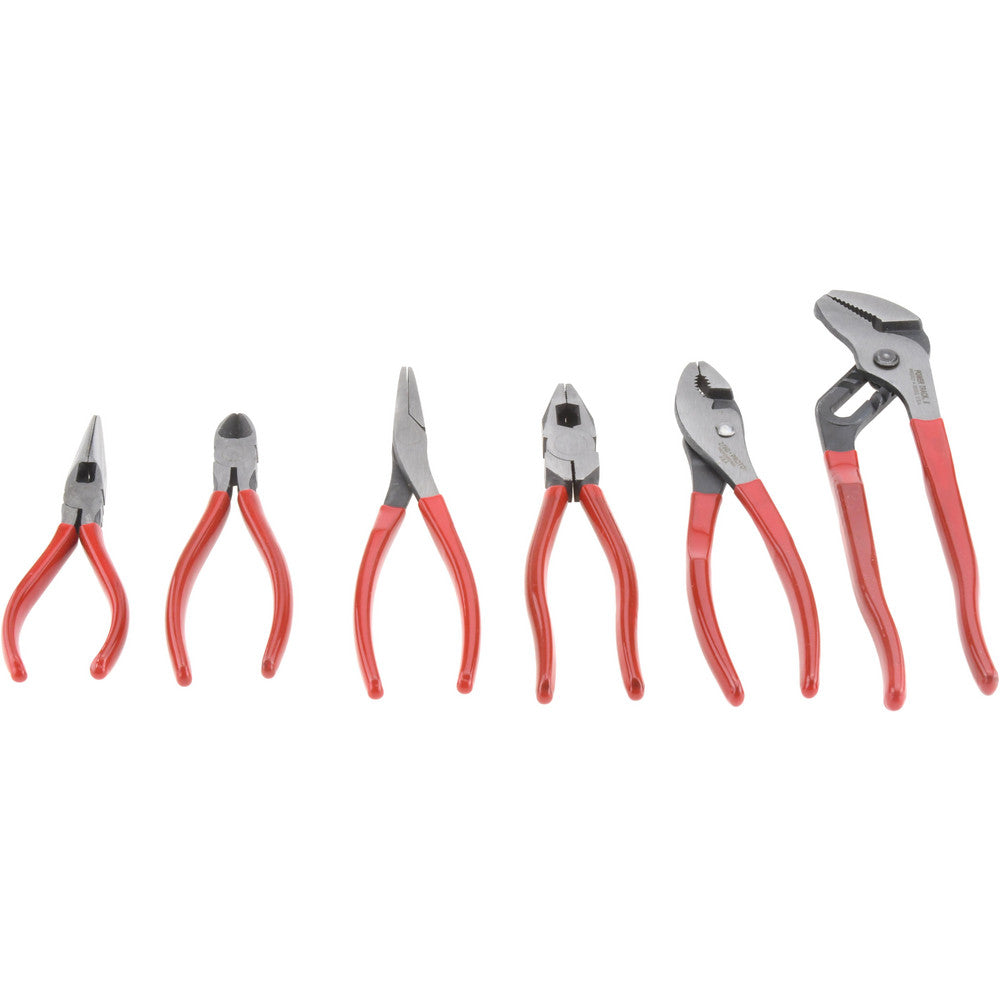 Proto J202GS Plier Sets Plier Type Included Diagonal, Groove, Lineman's, Long Nose, Slip-Joint, Tongue  Container Type None  Overall Length 10-1/4 in 6-1/8 in 7-1/2 in 7-3/4 in 8-1/8 in  Handle Material Steel