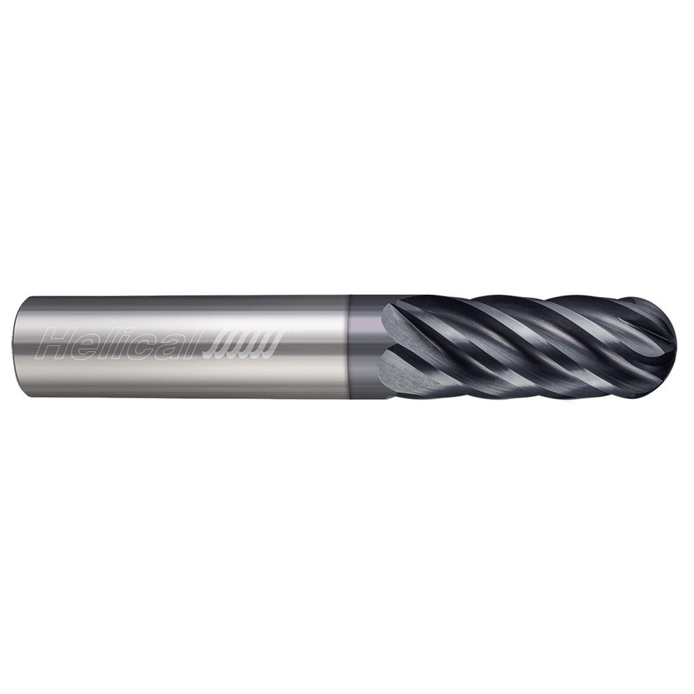 Helical Solutions 84406 Ball End Mill 1/8" Dia, 1/4" LOC, 6 Flute, Solid Carbide