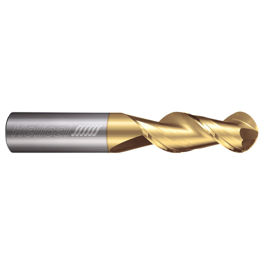 Helical Solutions 17047 Ball End Mill 1/8" Dia, 1/2" LOC, 2 Flute, Solid Carbide