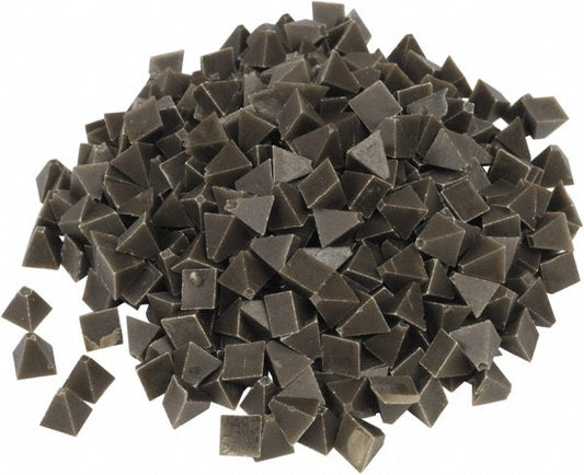 Raytech 41-141 Pyramid Tumbling Media Plastic Carrier, Aluminum Oxide Abrasive, 1/4" Long, 1/4" High