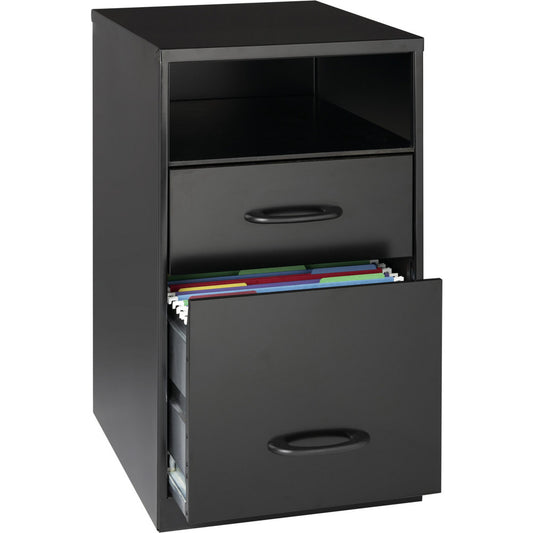Space Solutions 18505 Vertical 2 Drawers, Steel, Black