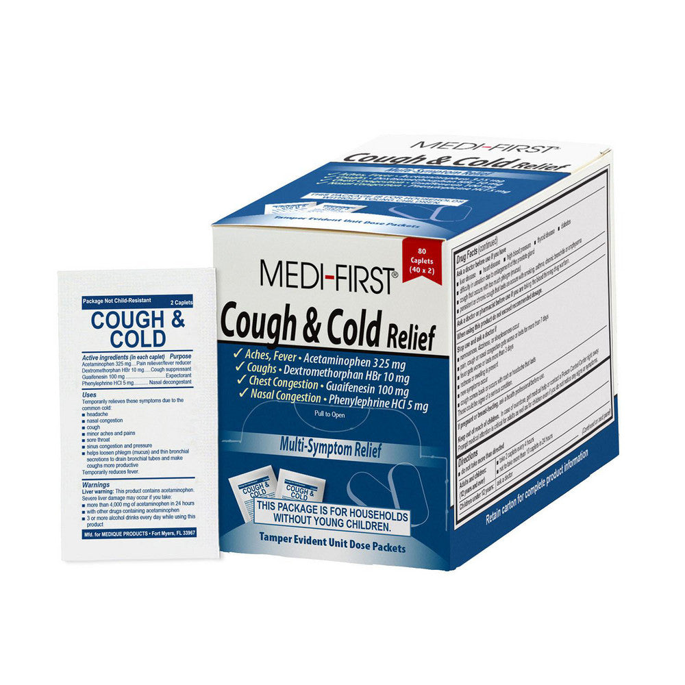 Medique 83580 Medicinals Relief Type Cold & Allergy Relief Form Caplet Container Type Box Type Box Features Dextromethorphan Hbr 10 Mg Phenylephrine Hcl 5 Mg80 Tablets Per Box (40 Paper Packets X 2 Caplets)