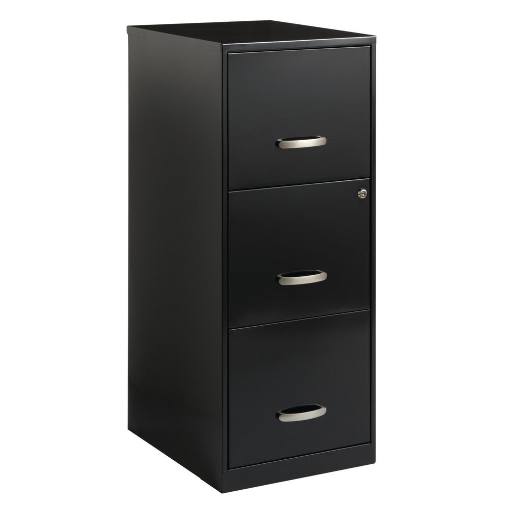 Space Solutions 18573 Vertical 3 Drawers, Steel, Black