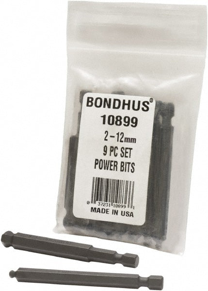 Bondhus 10899 2-12MM 9PC Hex Drive Bit Sets
