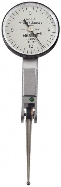 TESA Brown & Sharpe 599-7035-3 Dial Test Indicators 0.02 Max, 0-10-0, 0.0005" Accuracy, Horizontal