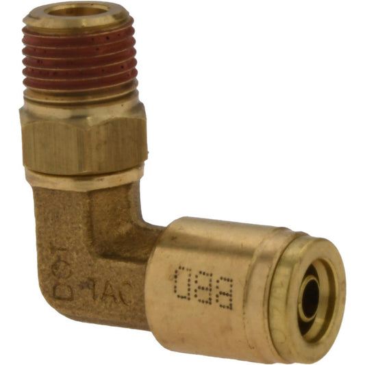 Pro-Source PC69-DOTS-42 Metal Push-To-Connect Tube Fittings Fitting Type 90 deg Swivel Elbow  Connection Type Push-to-Connect x MNPT  Material Brass  Tube Outside Diameter 1/4  Thread Type NPT  Standards DOT