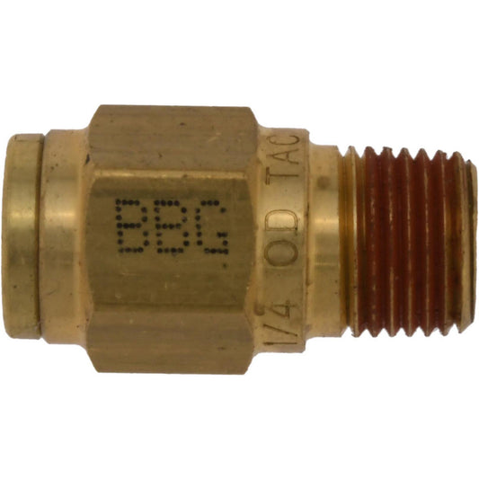 Pro-Source PC68-DOT-42 Metal Push-To-Connect Tube Fittings Fitting Type Straight  Connection Type Push-to-Connect x MNPT  Material Brass  Tube Outside Diameter 1/4  Thread Type NPT  Standards DOT