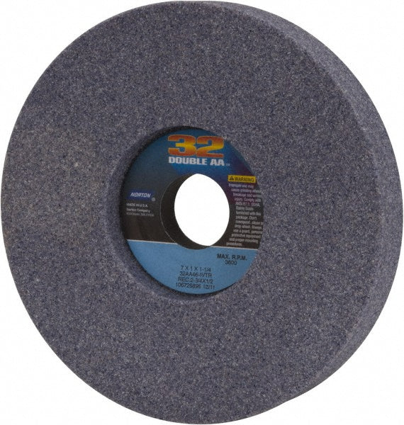 Norton 66252938887 Surface Grinding Wheel 7" Dia, 1" Thick, 1-1/4" Hole, 46 Grit, I Hardness
