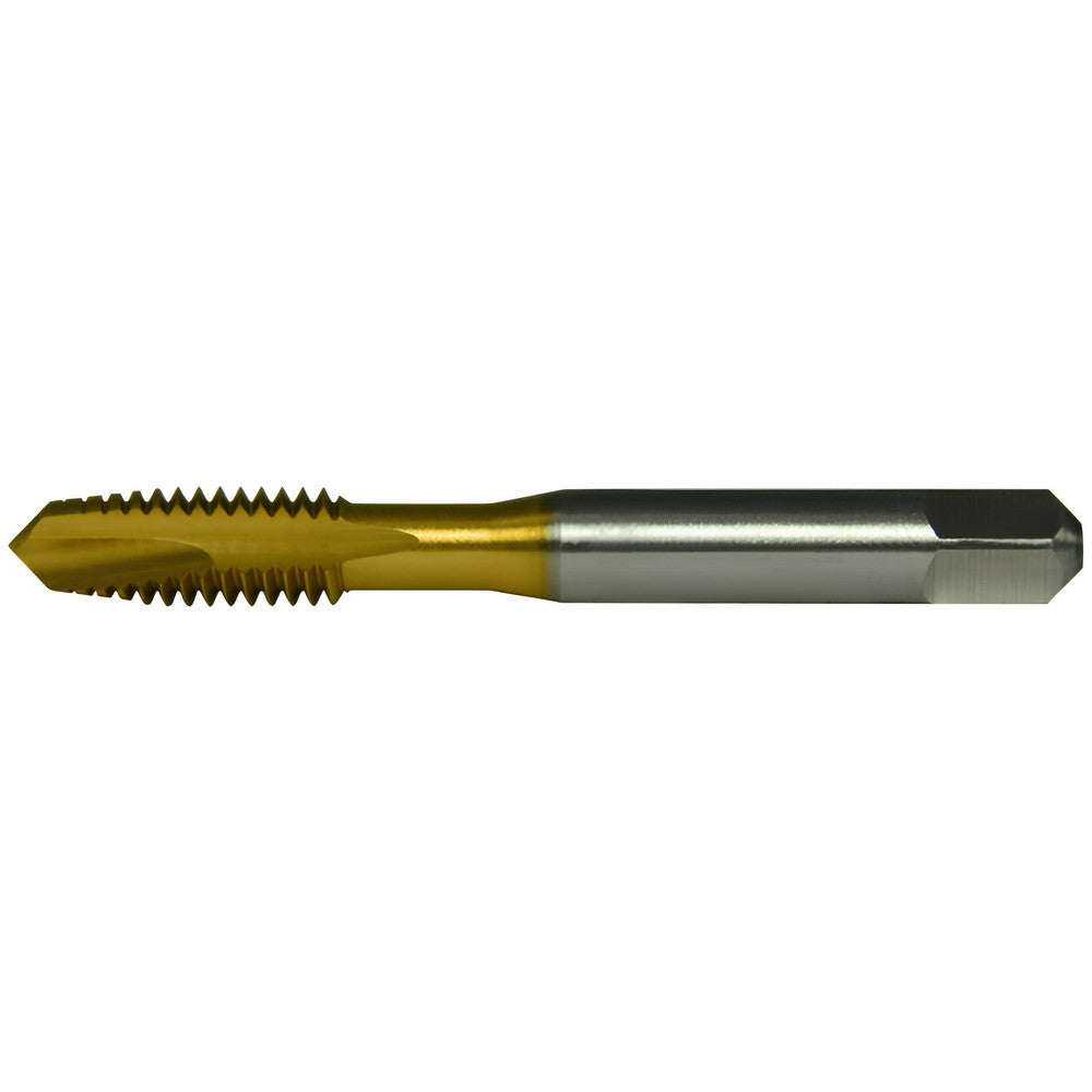 Greenfield Threading 356320 Spiral Point Tap #4-40 UNC, 2 Flutes, Plug Chamfer, 2B Class of Fit, High-Speed Steel, TiN Coated
