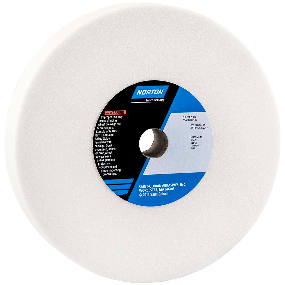 Norton 66252837444 Surface Grinding Wheel 6" Dia, 3/4" Thick, 5/8" Hole, 60 Grit, K Hardness