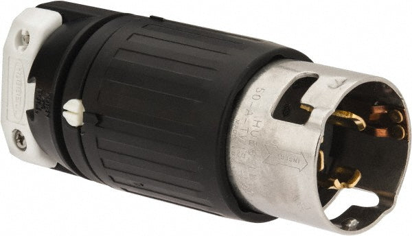 Hubbell Wiring Device-Kellems CS8365C Locking Inlet Plug, Industrial, Non-NEMA, 250V, Black & White