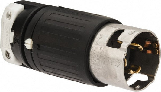 Hubbell Wiring Device-Kellems CS8365C Locking Inlet Plug, Industrial, Non-NEMA, 250V, Black & White