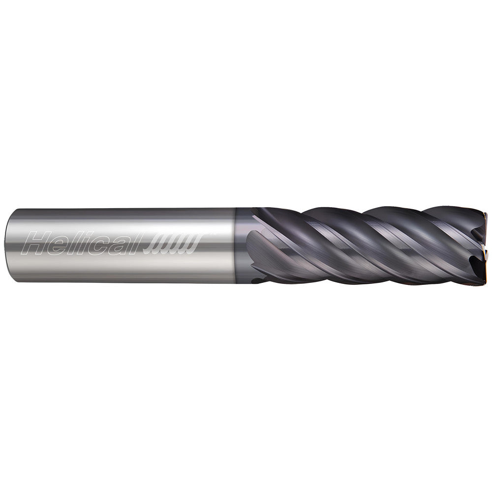 Helical Solutions 34137 Corner Radius End Mill 1/4" Dia, 3/4" LOC, 0.0200" Radius, 5 Flute, Solid Carbide