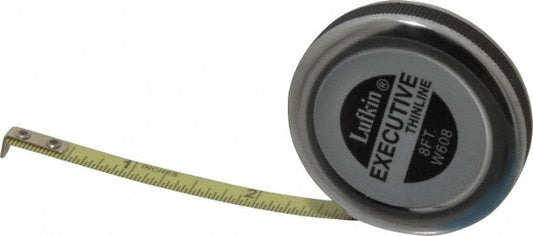 Lufkin W608 Tape Measure 8' Long, 1/4" Width, Yellow Blade