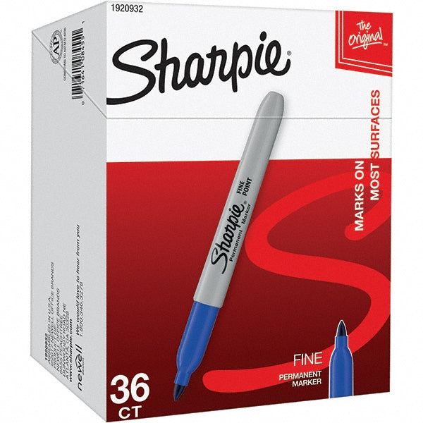 Sharpie 1920932 Permanent Marker Blue, Alcohol-Based, Fine Point