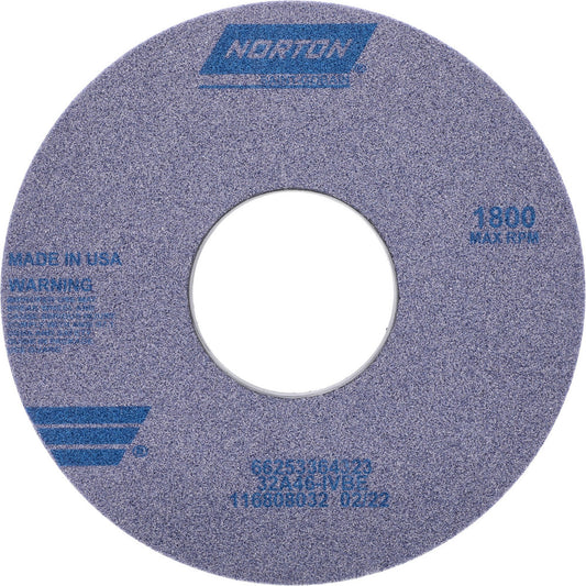 Norton 66253364323 Surface Grinding Wheel 14" Dia, 2" Thick, 5" Hole, 46 Grit, I Hardness