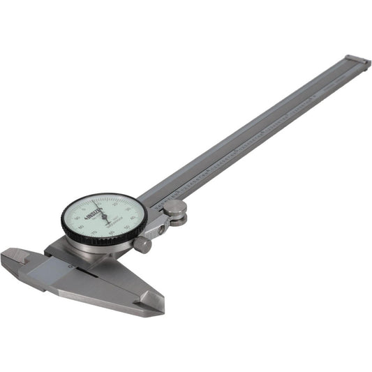 Insize USA LLC 1311-8 Dial Caliper 8", 0.001000" Graduation, 0.1" per Revolution, +/-0.0020" Accuracy, Calibrated, Stainless Steel Jaws