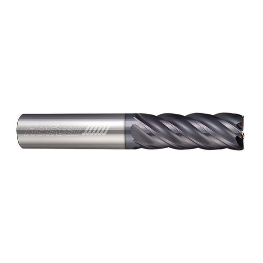 Helical Solutions 81718 Corner Radius End Mill 1/8" Dia, 3/8" LOC, 0.0100" Radius, 5 Flute, Solid Carbide