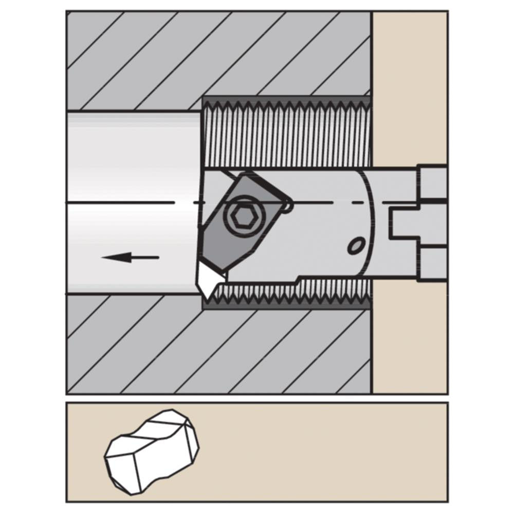 Widia 3632114 Indexable Threading Toolholder Internal, Right Hand, Uses 2 Inserts, 5/8" Shank