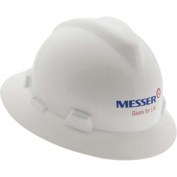 MSA 475369/BL71708 Hard Hat Impact Resistant, Full Brim, Type 1, Class E, 4-Point Suspension
