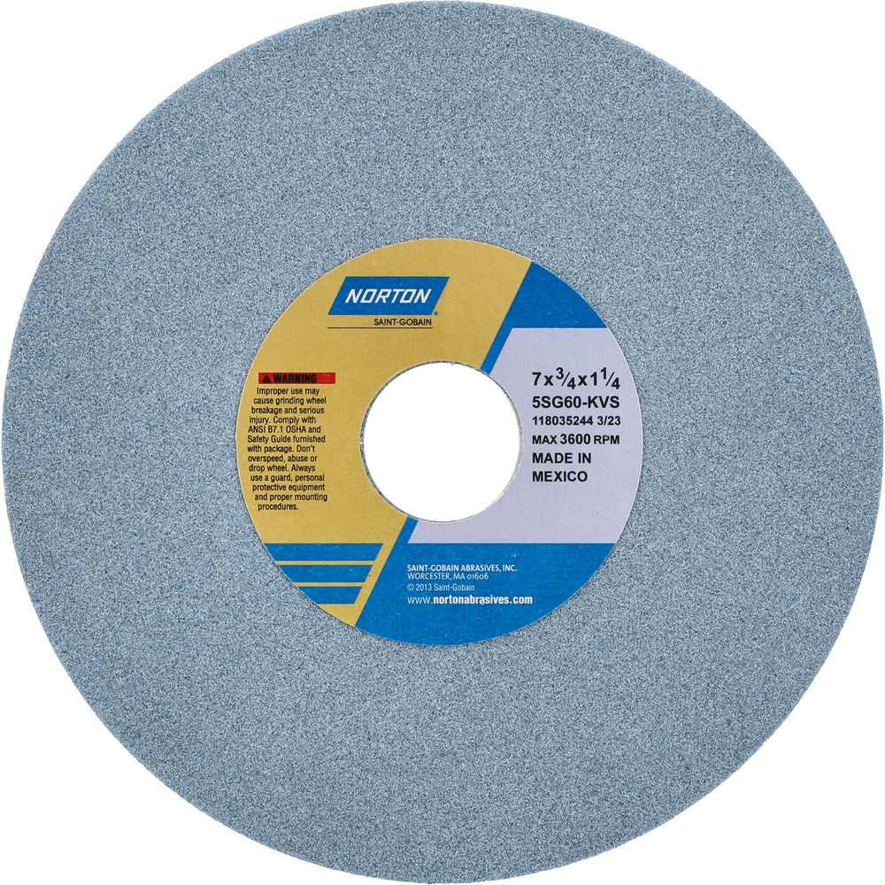 Norton 66252942308 Surface Grinding Wheel 7" Dia, 3/4" Thick, 1-1/4" Hole, 60 Grit, K Hardness