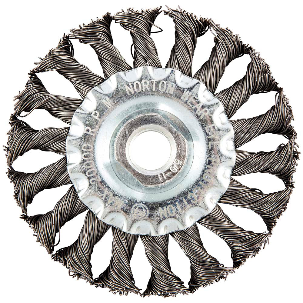 Norton 66252839106 Wheel Brush  4" Wheel Dia,  1/2" Face Width,  Stringer Bead