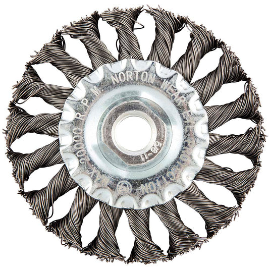 Norton 66252839106 Wheel Brush  4" Wheel Dia,  1/2" Face Width,  Stringer Bead