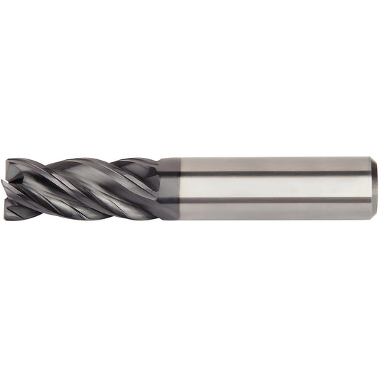 Kennametal 6676439 Corner Radius End Mill 5/8" Dia, 2-1/4" LOC, 0.03" Radius, 4 Flutes, Solid Carbide